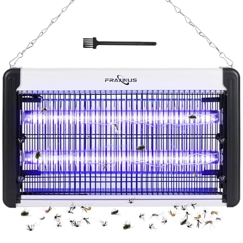 FRAXINUS Lámpara Matamoscas Electrico, Antimosquitos 20W, Potencia 4200V, Caza Moscas, Atrapa UV Lampara para Mata Mosquitos e Insectos, Control Multi-Insecto, Efecto 100-150 m².