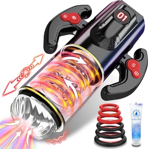 Masturbádores Masculino Más Vendido Juguetes Sexuales- Masturbador Masculino Automatic LED con 9 Modos de Succión y Telescópica y Vibración,Vagina Pene Vibrador Juguetes Eróticos para Pareja Sexuales