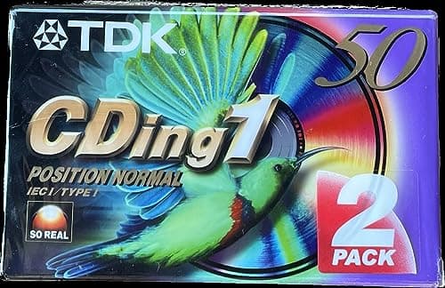 Cintas de Cassette Audio TDK 2 x D-50 - (50 Minutos) CDing 1 Pack de 2 Unidades (2)