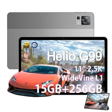 DOOGEE T30 Pro Tablet, 2.5K 11 Pulgadas Tablet, 15GB RAM + 256GB ROM (2TB TF), Helio G99 Android 13 Tablet con 8580mAh Batería y Carga Rápida de 33W, 20MP+8MP, 4 Altavoces Hi-Res Audio, Gris
