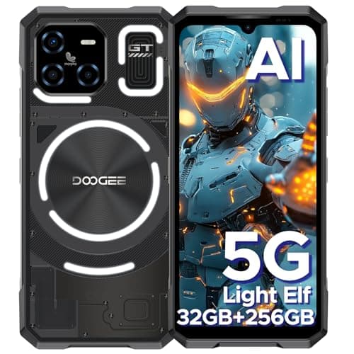 DOOGEE Blade GT 5G Movil Irrompible, Efecto de Luz LED, MTK7050 de 6 NM, 32GB+256GB/2TB,120Hz 6.72'' FHD+, 2025 Telefono Rugerizado Android 14, 48MP+20MP, NFC/Desbloqueo Facial/Huella Dactilar/ WIFI6
