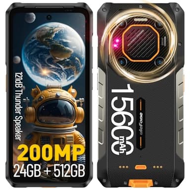 Ulefone Armor 26 Ultra Móvil Resistente 5G, 24GB+512GB Móvil Todoterreno Cámara 200MP, 15600 mAh Batería Smartphone Resistente 6,78'' FHD+ con Altavoz de 121dB, IP68 Android 13 Dual SIM/NFC/OTG/GPS