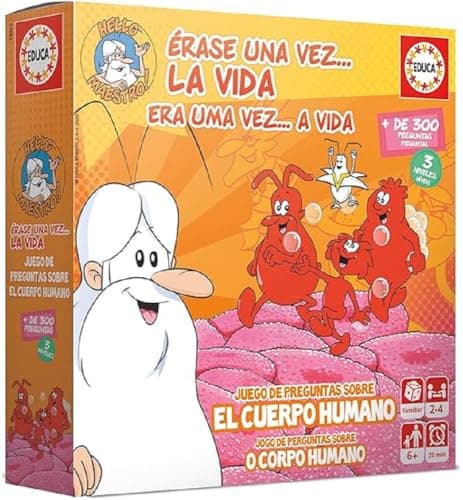 Educa - Érase una Vez La Vida, Juego de Mesa Familiar Educativo con más de 300 Preguntas y respuestas sobre anatomía y biología, A Partir de 6 años (18855)