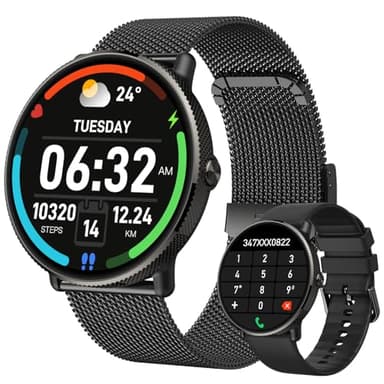 Reloj Inteligente Hombre Mujer Smartwatch: Bluetooth Impermeable Smart Watch con Llamadas Deportivo Pulsera Pulsómetro Monitor de Sueño Digital Actividad Fitness Tracker para iPhone Android Negro17
