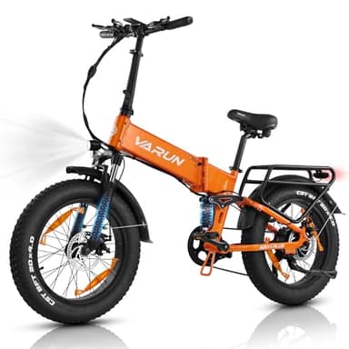 VARUN Bicicleta Eléctrica Plegable, 20"*4.0" Fat Tire Bicicleta Eléctrica Adulto con Batería Extraíble 48V 13Ah, Alcance de 120KM, Bici Electrica con Motor 55NM, E Bike con 7 Velocidades, Pantalla LCD