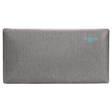 Cecotec Almohada Flow Satisfaction 135 cm. 100% Viscoelástica, Firmeza Medio-Alta, Máxima Adaptabilidad y Confort, Tacto Extra Suave, Funda Transpirable Gris Metalizada, Antiácaros y Antibacterias