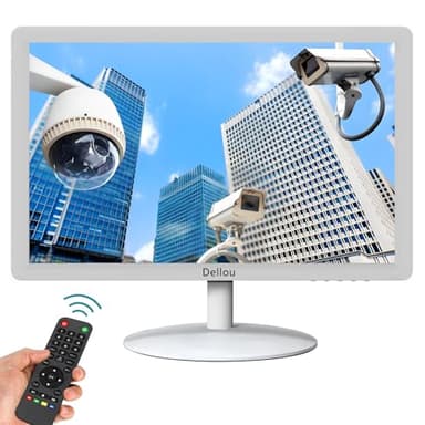 Eoulyee 19 Pulgadas Pantalla de monitoreo CCTV Blanca Monitor de cámara de Seguridad Interfaz multifunción HDMI, AV, BNC, VGA, USB, Entrada de PC Monitores LCD de computadora resolución de 1440 x 900