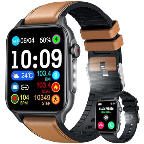 Reloj Inteligente Hombre Smartwatch Llamadas - 1.96" Smart Watch con Pulsometro Presion Arterial Fitness Pasos Running Impermeable Linterna Pulsera Actividad Reloj Deportivo Hombre para Android iOS