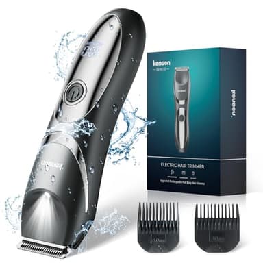 KENSEN Afeitadora Corporal Masculina, IPX7 Impermeable Depiladora Corporal Hombre con Luz LED y Cuchilla de Cerámica Desmontable,Maquina Afeitar Cuerpo para Axilas, Pecho, Piernas y Zonas Íntimas