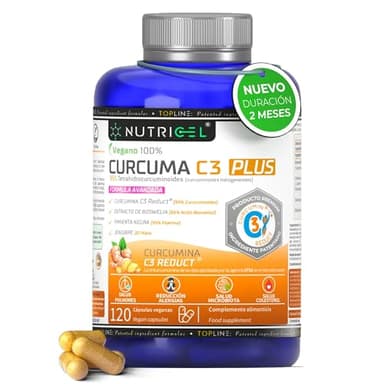 Cúrcuma C3 Reduct® Patentada con Extracto de Boswellia, Jengibre y Pimienta Negra, Potente Antiinflamatorio y Antioxidante Natural - Curcuma con estudios clinicos - EFSA Approved |120 Capsulas