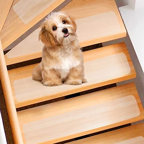 Spurtar Cinta Antideslizante Escaleras Antideslizante Alfombra para Escaleras Decorativa Transparente Tiras Antideslizantes Escalera Madera, 15 x 60 cm, 15 Unidades