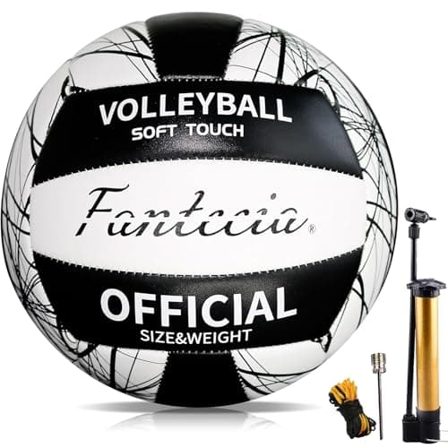 Fantecia Balón de voleibol oficial tamaño 5 para jugar al aire libre, pelotas de voleibol de playa suaves para jóvenes adultos, principiantes entrenamiento Lite voleibol