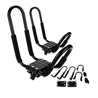 1 par de barras en J para kayak, portaequipajes, soporte para canoa, soporte para transporte de coche, accesorio de ayuda de carga, soporte resistente, universal