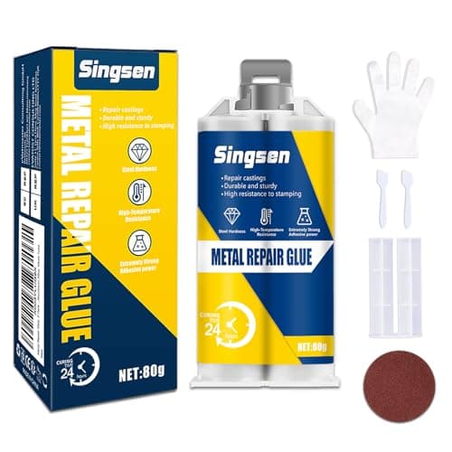 Pegamento de reparación de metales - 80g de epoxi resistente y duradero para metal, plásticos, acero inoxidable, aleación de aluminio y tubos de metal. Adhesivo resistente al calor de alta temperatura