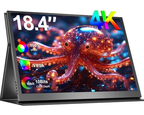 EVICIV Monitor Portátil 4K Pantalla Móvil 18,4 Pulgadas UHD 3840 * 2160 IPS USB C Mini HDMI para Laptop Xbo, Montaje VESA