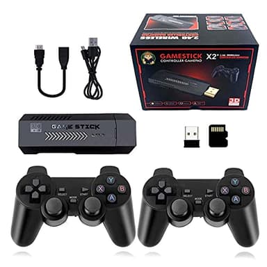 Consola de juegos retro, X2 Plus Game Stick Retro Consola doble controlador inalámbrico, más de 40000 juegos, 128 GB