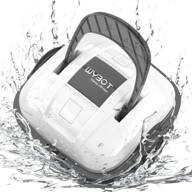 WYBOT Robot para Piscina 100 mins Funciona, limpiafondos Piscina Automatico Estacionamiento Automático, Fuerte Potencia de Succión, Dos Entradas de Agua, hasta 80 m²