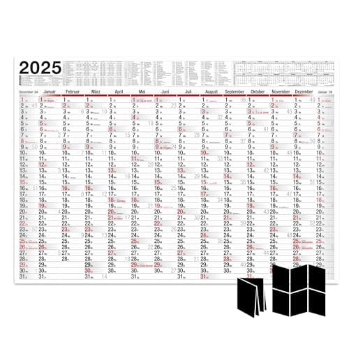 Calendario 2023 - Calendario de pared grande - XXL - Planificador de pared 102 cm x 68 cm, más grande que A1. El planificador anual se entrega plegado/enrollado. calendario alemán