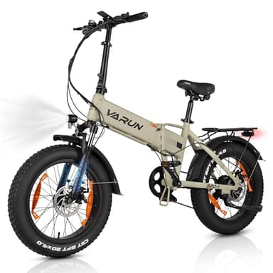 VARUN Bicicleta Eléctrica Plegable, 20"*4.0" Fat Tire Bicicleta Eléctrica Adulto con Batería Extraíble 48V 13Ah, Alcance de 120KM, Bici Electrica con Motor 55NM, E Bike con 7 Velocidades, Pantalla LCD