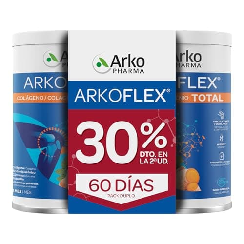 Arkopharma Arkoflex Colágeno Total Duplo 2x390gr, Abordaje 360º del Sistema Locomotor, Buen Funcionamiento de Articulaciones, Huesos, Cartílagos, Músculos y Tendones, Magnesio y Vitaminas