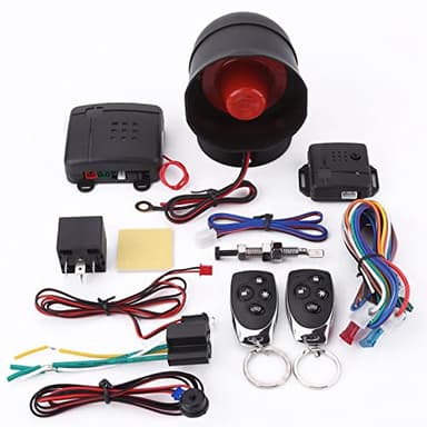 TKSE Sistema De Seguridad para Automóvil, Sistema De Protección De Seguridad De Alarma De Automóvil Universal Entrada Sin Llave con 2 Controles Remotos Sirena