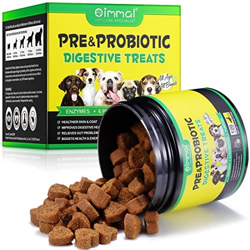 Probióticos para Perros, enzimas digestivas para Perros, Salud intestinal, Equilibrio de levadura, suplemento inmunológico, golosinas probióticas adecuadas para Todas Las Edades y Razas (120pcs)