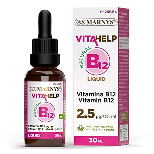 Marnys Vitamina B12 Líquida VITAHELP, Contribuyendo Al Estado Energético y Mental, Apto para Veganos, Botella con Pipeta 30 Ml, Indicado para todas las edades