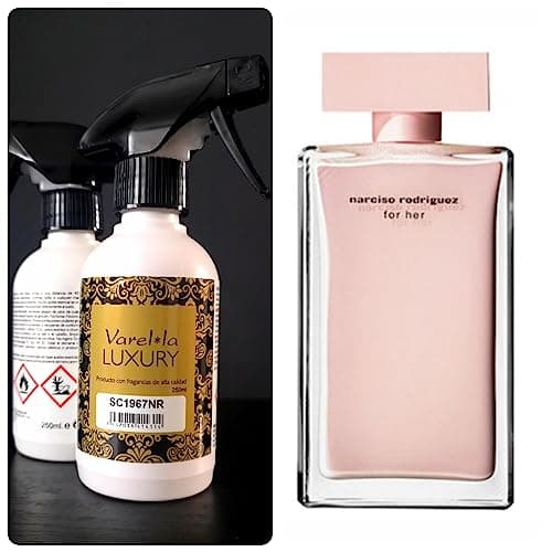 LUXURY - Ambientador Coche concentrado en spray líquido - Perfumador y eliminador de olores en ambiente - Perfume profesional antitabaco y olor de mascotas duradero - Tipo Narciso Rodríguez (250ml)