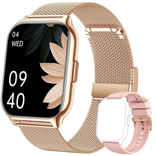 ZOSKVEE Reloj Inteligente Mujer, [Dos Correas] Bluetooth Llamada y Recibir Whatsapp, 2'' Smartwatch Deportivo con Presión Arterial, 100+ Deportes, Ritmo Cardíaco, DIY Esferas, para iOS Android