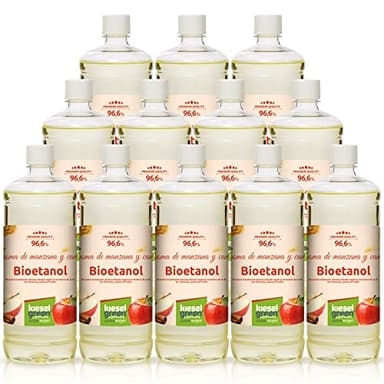 KieselGreen Bioetanol 12 x 1 litro con Fragancia para Chimenea de Etanol, Muchas Variedades – Bioalcohol como Fragancia de Ambiente – Estufas de Bioetanol, Biochimenea Etanol, Ethanol (AZ)