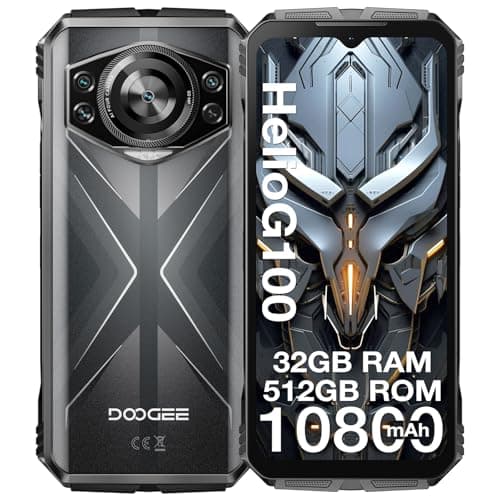 DOOGEE S118 Telefono Movil Irrompible, 32GB + 512GB/2TB 10800mAh/33W Smartphone, 6.6” FHD+ 120Hz Helio G100 Movil Rugerizado Android 14, 50MP+12MP Visión Nocturna, Huella/Face ID/4G Dual SIM/NFC 2025
