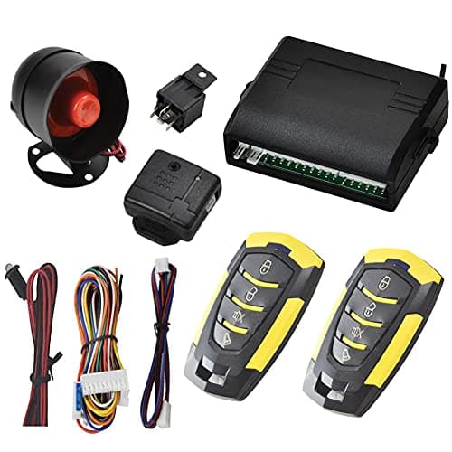 Sistema de Alarma para Coche, Alarma de Coche, Universal12 V con 2 Controles remotos y Sensor de Sirena Bloqueo, desbloqueo automático de Puertas y liberación del Maletero