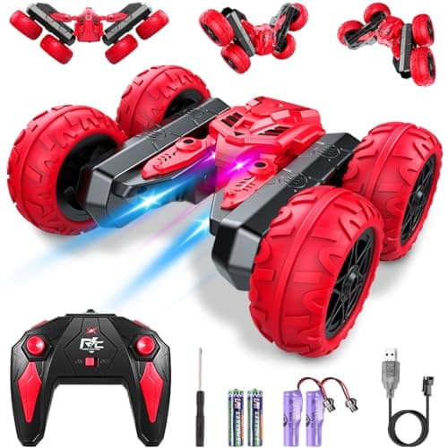 NorthBeland Coche Teledirigido, 4x4 Coche Acrobático Teledirigido, Coches Teledirigidos para Niños, Juguete Niño Regalo 3 4 5 6 7 8 9 años Niña, Voltear 360 con Luces LED y Música