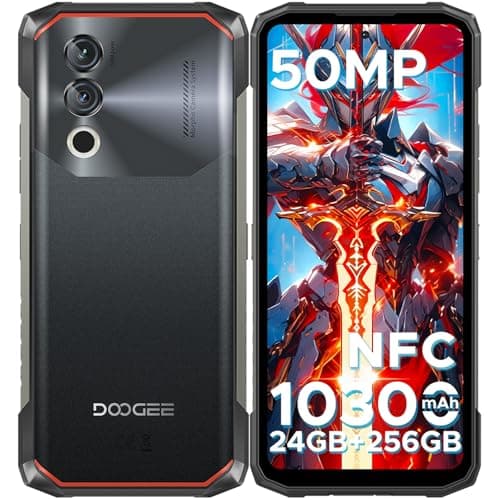 DOOGEE Blade10 Power Movil Resistente, 10300mAh 6.6'' HD+ 24GB+ 256GB/2TB Móvil Irrompible, Cámara 50MP Teléfono Móvil Android 14, Widevine L1/4G Dual SIM/NFC/GPS/3 Ranuras/Face ID/Huella 15.8mm 2025