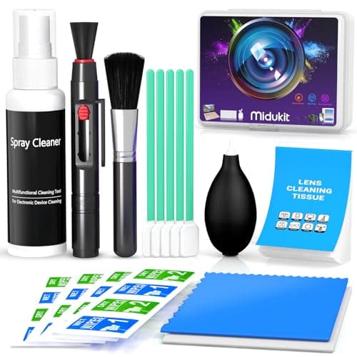 Kit Limpieza Camara Fotografica Réflex Digital Compatible con Canon, Sony, Nikon, Pentax, Kit De Limpieza De Lentes De Cámara, Kit De Limpieza De Sensor De Cámara, Accesorios De