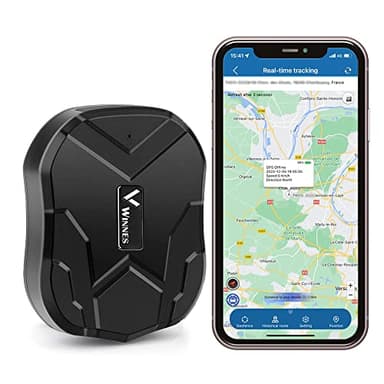 Winnes Localizador GPS para Coche 5000 mah Rastreador GPS Impermeable magnético GPS Tracker Fuerte Standby hasta 90 días de Geo-cercas alertas suscripción Gratuita TK905