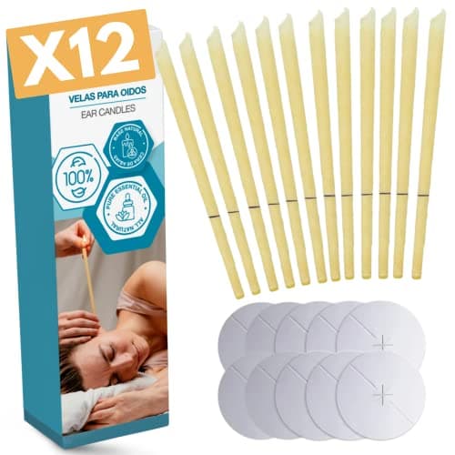 Vidaprime PACK 12 VELAS para Limpiar los oídos - Conos cera oídos - Limpiador de oídos Cera - Limpieza oídos - Velas para los oídos - Limpiador oídos personas - Limpia Oidos - VELAS LIMPIA OIDOS