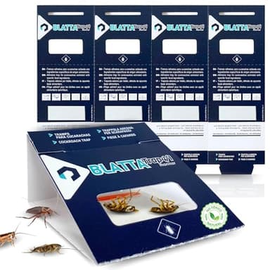 BLATTA TRAP 12 Trampas Cucarachas EXTRA FUERTES - Eliminar Cucarachas Profesional - Mata Cucaracha - Solucion PROFESIONAL Para Eliminar Insectos - Sin Veneno para Insectos - Anticucarachas