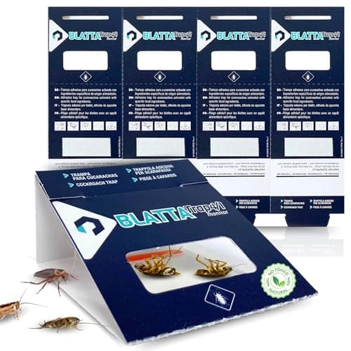 BLATTA TRAP 12 Trampas Cucarachas EXTRA FUERTES - Eliminar Cucarachas Profesional - Mata Cucaracha - Solucion PROFESIONAL Para Eliminar Insectos - Sin Veneno para Insectos - Anticucarachas