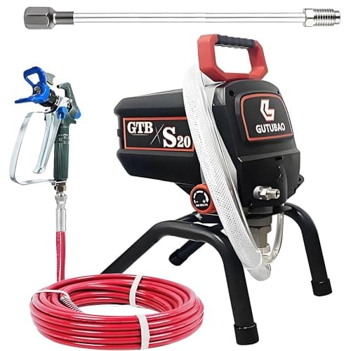 GUTUBAO Pulverizador de pintura sin aire S20, máquina de pintura de 0.52 GPM para pintura interior y exterior de la casa, equipo de pulverización eléctrico de 3300 PSI para proyectos de pintura de