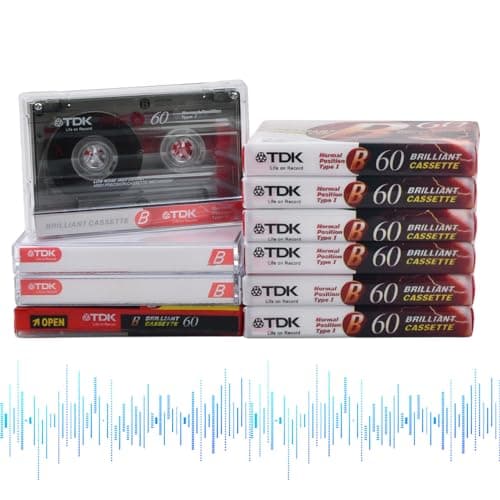 Natuce 10PCS Cassette de Audio con bajo Ruido,Profesional De 60 Minutos Casete De Audio,Cintas de casetes de Audio en Blanco,Cintas de Audio vacías,para conferencias,seminarios y grabaciones