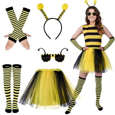 Puddry Disfraz Abeja Mujer, Disfraz Abeja Adulto, Disfraz Mujer Carnaval, Disfraces Originales Carnava, Disfraz Mujer por Carnevale Cosplay de Halloween