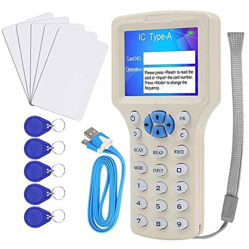 CIFY Copiadora/programadora de Tarjetas HID ID IC, Lector NFC, 10 Frecuencias 125 KHz 13,56 MHz RFID Access Writer/Reader/Duplicador, con Interfaz USB, 10 Tarjetas T5577 / UID gratuitas