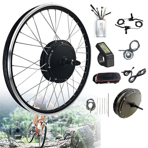20 "/24"/26 "/27.5"/28 "/29"/700C Kit de conversión de bicicleta electrónica Kit de bicicleta eléctrica de rueda trasera 48V 500W/1000W/1500W Motor Ebike Kit con pantalla LCD4,27.5inch-48V/1000W