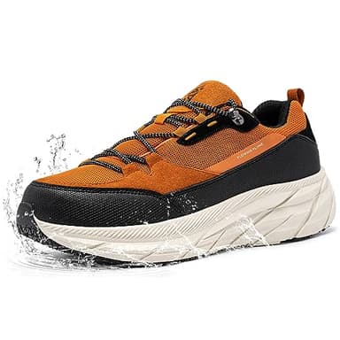 FLOWING PLUME Impermeable Zapatillas Hombre Ligero Zapatos Deportivas Correr Running Casual Calzado Gimnasio Caminar Moda Outdoor Fitness Sneakers(Marrón abigarrado,45EU)