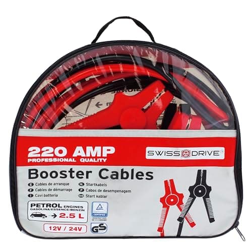 S SUMEX Cables de Arranque para Batería de Coche Pinzas de Batería en Bolsa para Guardar 200A 3 Metros 16 mm GS - Tüv