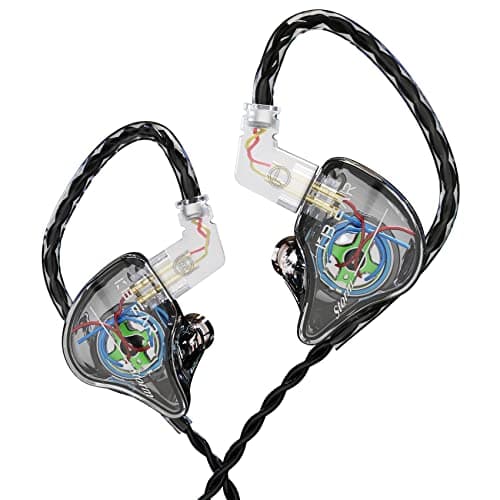 Yinyoo Kbear Storm Professional en los Auriculares para oídos Monitor para Cantantes Bateristas músicos bajistas, con Cable Personalizado IEM, HI Res DETAPABLE OFC Cable Plateado Auriculares