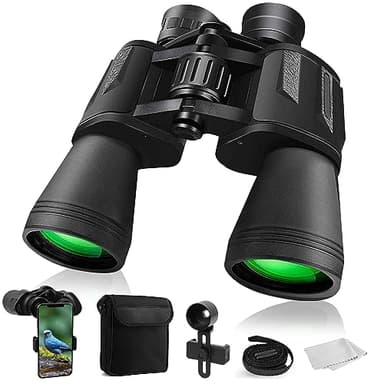 Prismáticos 20x50 para Adultos, Prismáticos HD Impermeables con Prisma BAK4 y Lente FMC, Prismáticos Telescópicos Portátiles para Observación de Aves Fútbol Escalada Senderismo Viaje y Conciertos