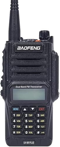 BAOFENG UV-9R Plus 8-Watt IP67 Dual Band Rechargeable Two-Way Radio (144MHz-146MHz VHF & 430MHz-440MHz UHF) Includes Full Kit, Black