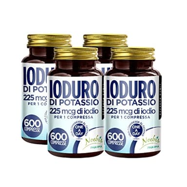 Yoduro de Potasio - 2400 Tabletas - 225 mcg de Yodo por 1 Comprimido - Suministro de Larga Duración